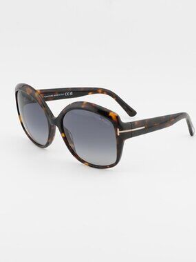 Tom Ford Chiara-02 FT0919 55D Polarized Sunglasses Shiny Havana Butterfly Frame